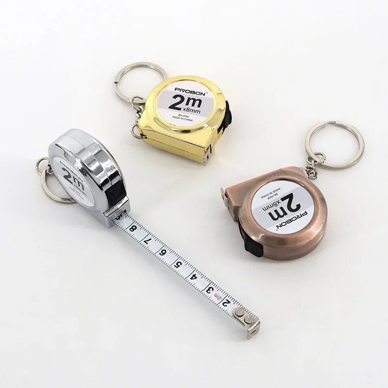 Mini Retractable Tape Measure Keychain (2m Steel)