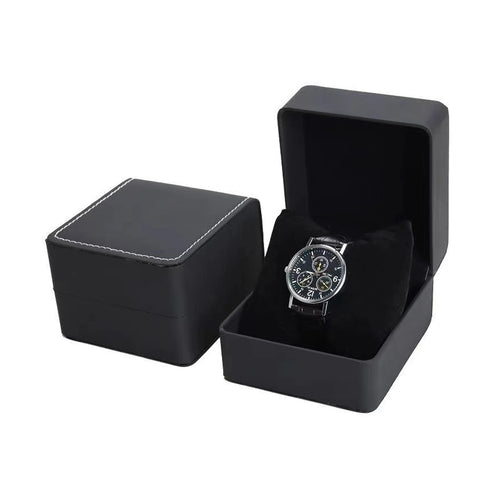 Watch Box with Pillow, PU Leather Single Watch Display Case and 6 or 12 Slot Organizer for Men