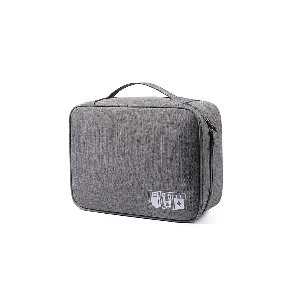 Travel Cable Organizer Bag, Water Resistant Nylon Electronics Accessory Case for Chargers, Cords and Power Banks