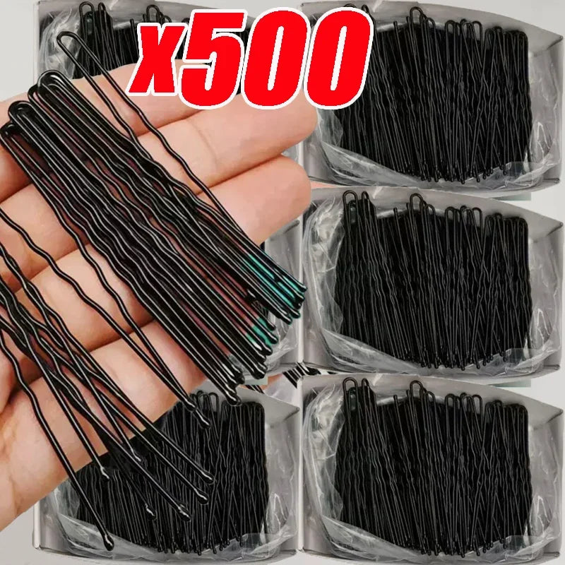 U Shaped Hair Pins Bulk Pack, 5 6 7 cm Metal Bobby Pins for Buns and Updos, 200 or 500 Pieces