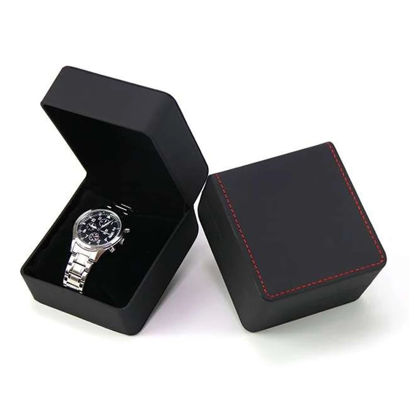 Watch Box with Pillow, PU Leather Single Watch Display Case and 6 or 12 Slot Organizer for Men