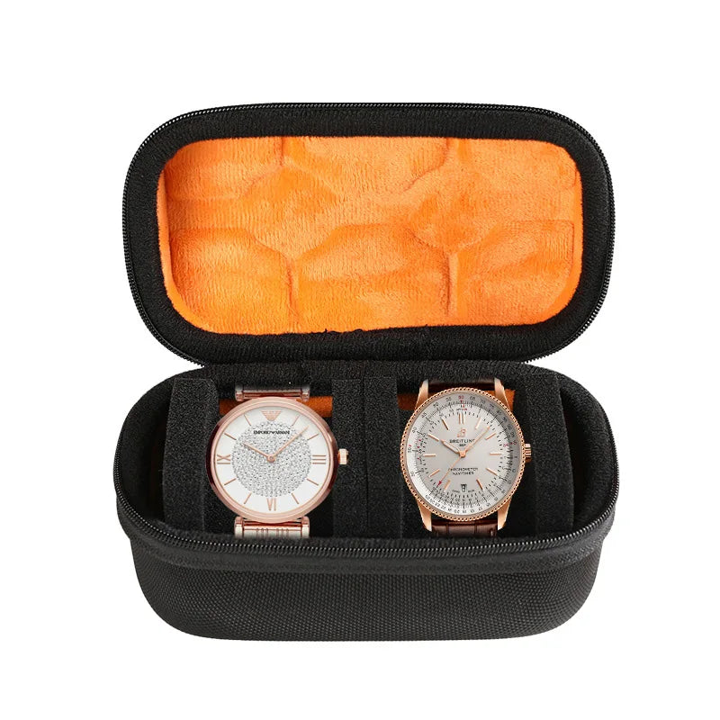 Watch Travel Case for 3, 5, 6 or 10 Watches, Hard Shell Watch Roll Organizer with Removable Pillows
