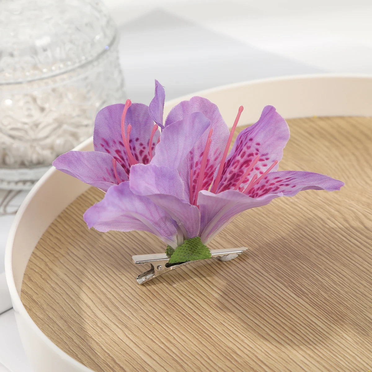 Flower Hair Clips for Women, Fabric Floral Barrettes for Weddings, Beach and Everyday Hairstyles