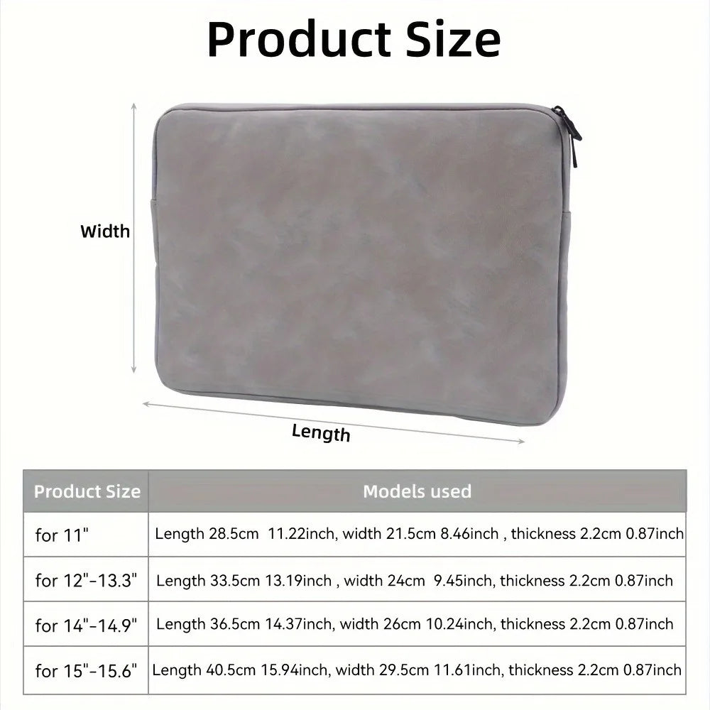 Laptop Sleeve Case 11, 13, 14, 15.6 Inch, PU Leather Slim Protective Pouch Bag for Laptops and Tablets