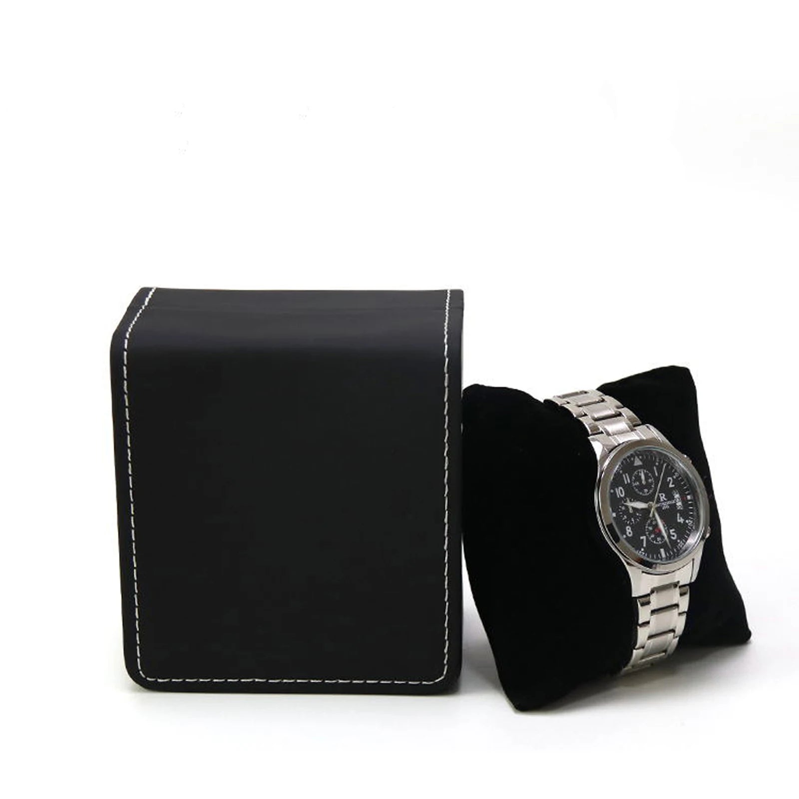 Watch Box with Pillow, PU Leather Single Watch Display Case and 6 or 12 Slot Organizer for Men