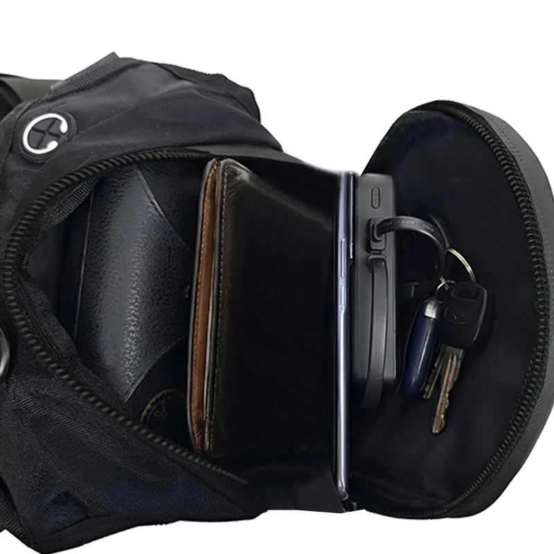 Motorcycle Leg Bag for Riders, Waterproof EVA Thigh Tank Bag with Crossbody and Waist Strap
