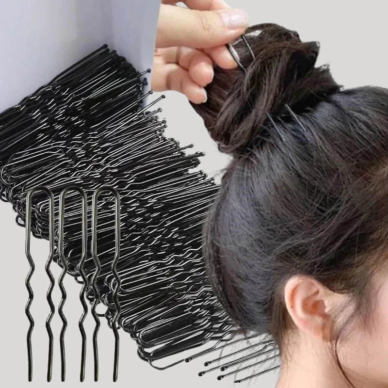 U Shaped Hair Pins Bulk Pack, 5 6 7 cm Metal Bobby Pins for Buns and Updos, 200 or 500 Pieces