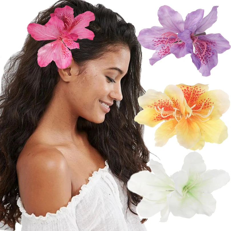 Flower Hair Clips for Women, Fabric Floral Barrettes for Weddings, Beach and Everyday Hairstyles