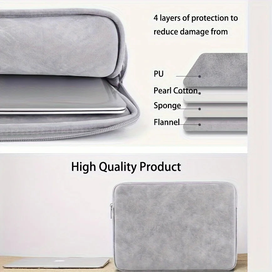 Laptop Sleeve Case 11, 13, 14, 15.6 Inch, PU Leather Slim Protective Pouch Bag for Laptops and Tablets