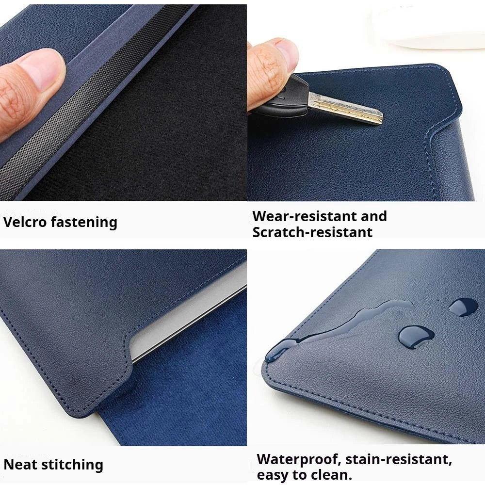 Laptop Sleeve Case 13, 14, 15.6, 16 Inch with Foldable Stand and Mouse Pad, PU Leather 3 in 1 Cover