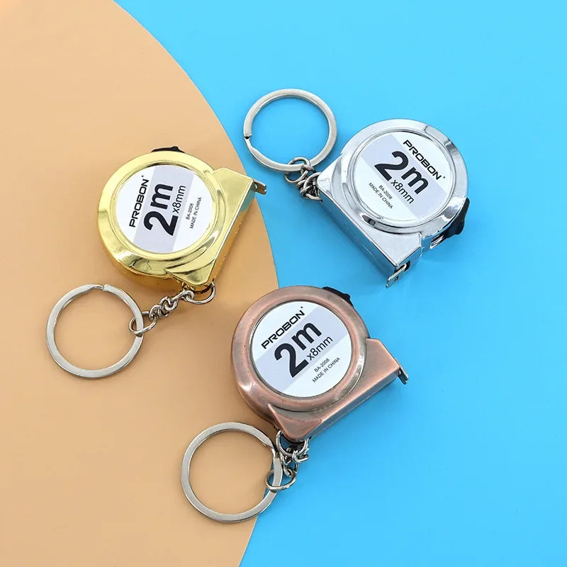 Mini Retractable Tape Measure Keychain (2m Steel)