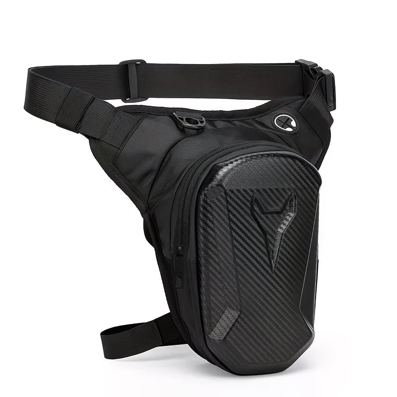 Motorcycle Leg Bag for Riders, Waterproof EVA Thigh Tank Bag with Crossbody and Waist Strap